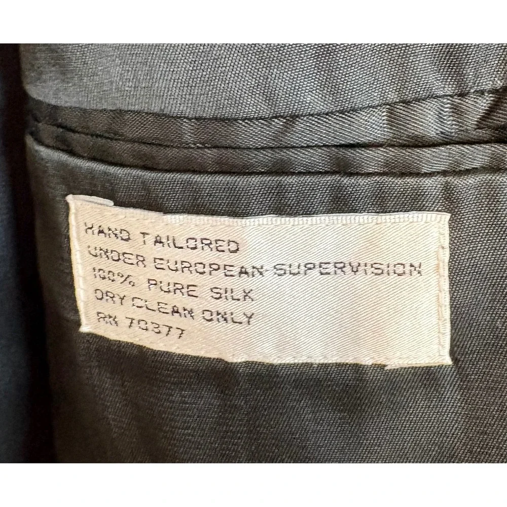 CELLINI COLLECTION Mens Plaid‎ Hand Tailored 100% Silk Sport Coat Blazer 42L